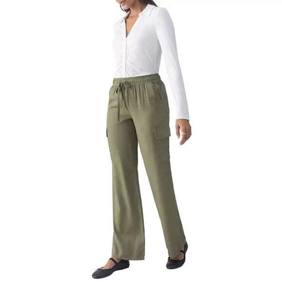 Sanctuary Caravan Tencel Olive Green Pull On Cargo Pant Size Large - Picture 1 of 9